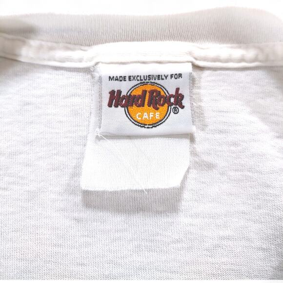 Vintage 90s Hard Rock Cafe CREED Shirt White Signature Series XVII L XL Thrashed - Picture 6 of 9